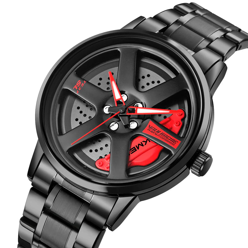 Wheels Rolling Creative Stainless Steel Watch | Alloy Wheel Watch