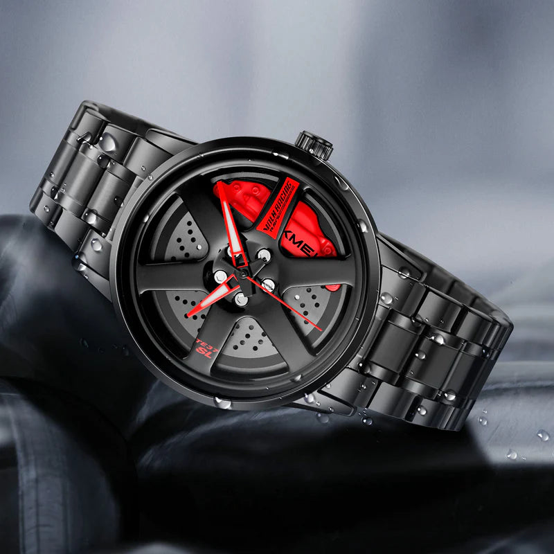 Wheels Rolling Creative Stainless Steel Watch | Alloy Wheel Watch