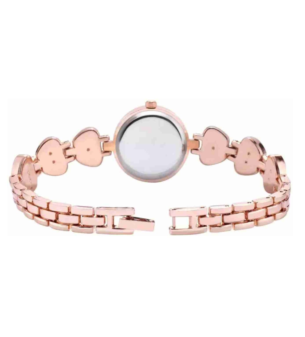 Flower-Inspired Rose Gold Quartz Watch for Women