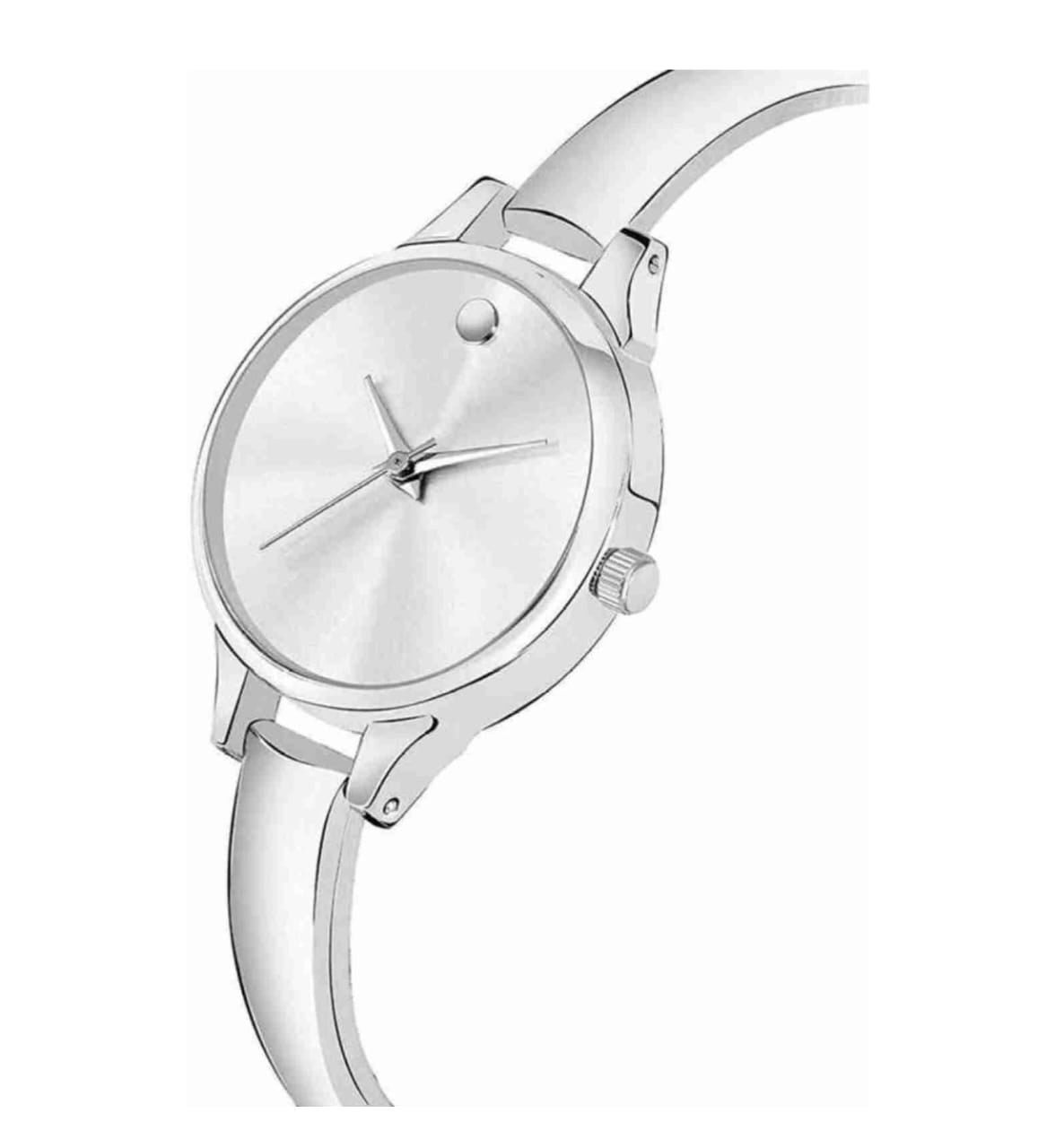 Graceful & Elegant : Silver Women's Bangle Watch