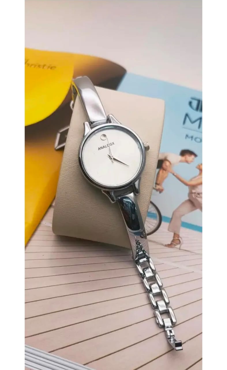 Graceful & Elegant : Silver Women's Bangle Watch